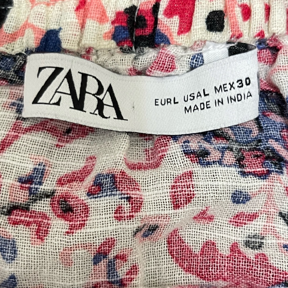 Zara Women’s Size 12 US Mini Skirt Floral Paisley Red Summer - Picture 9 of 16